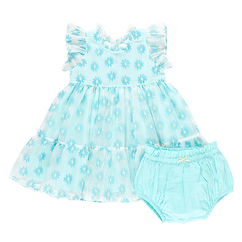 Baby Girls Jennifer Dress Set - Blue Daisy