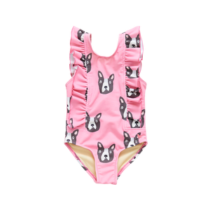 Baby Girls Katniss Suit - Pink Boston Terrier