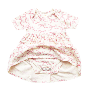 Baby Organic Steph Bodysuit Dress - Bows