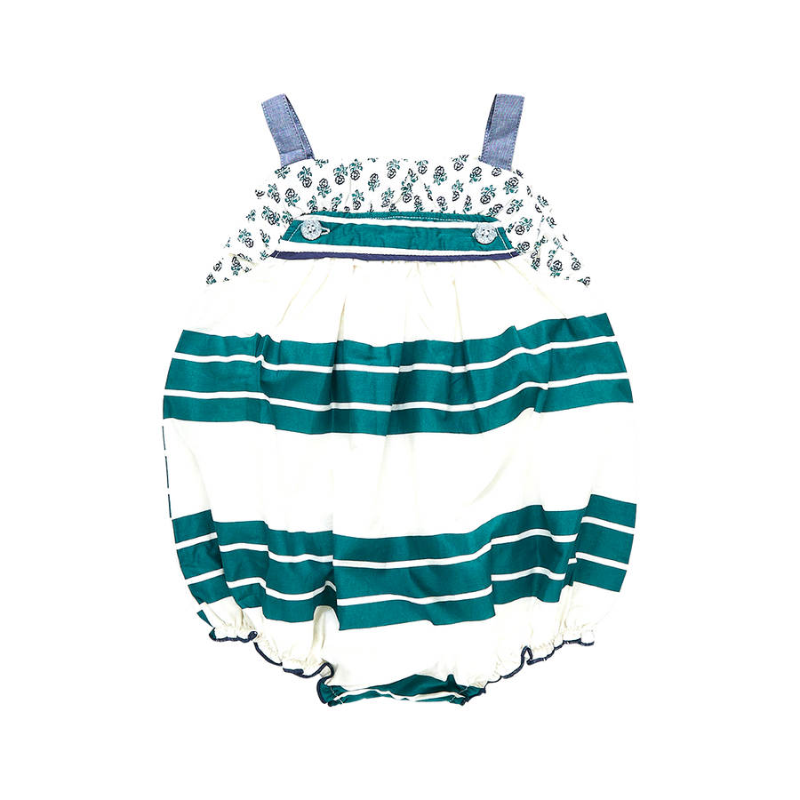 Baby Girls Renata Bubble - Evergreen Stripe