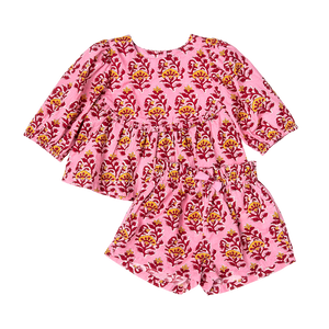Baby Girls Rowan 2-Piece Set - Pink Posey Block Print