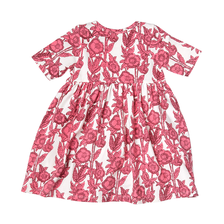 Baby Girls Organic Steph Dress - Pink Stem Floral