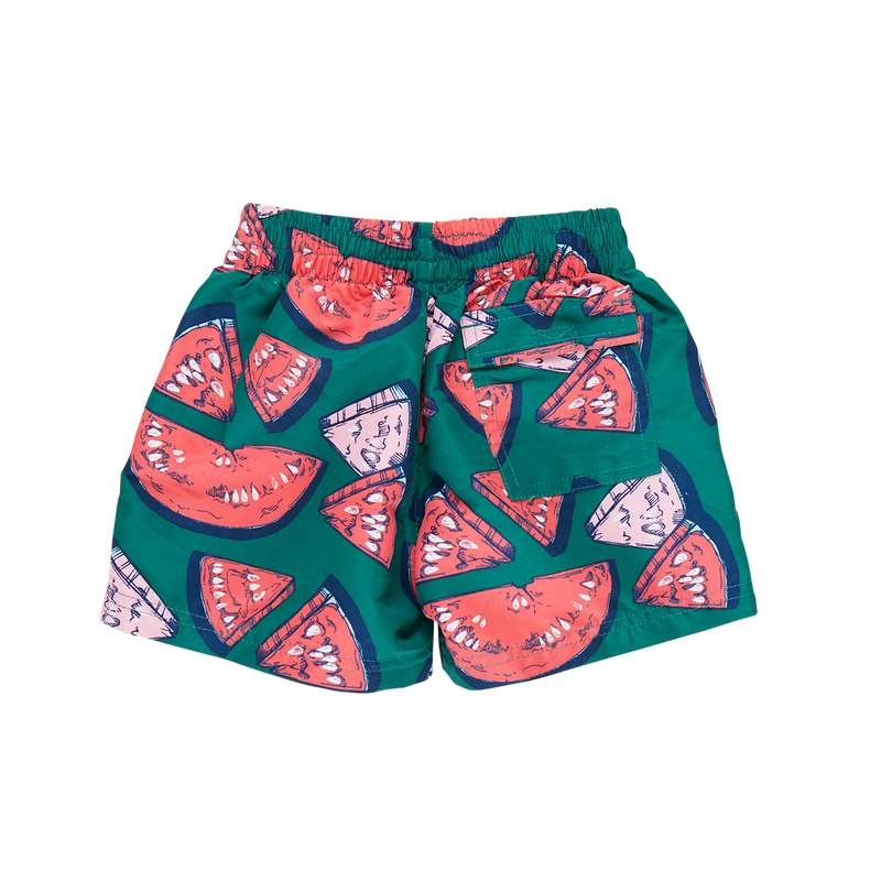 Baby Boys Swim Trunk - Green Watermelon Puzzle