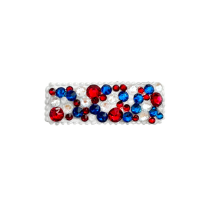 Crystal Snap Clip - Red, White & Blue