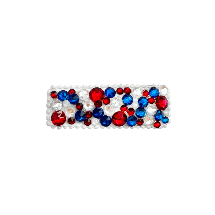 Crystal Snap Clip - Red, White & Blue