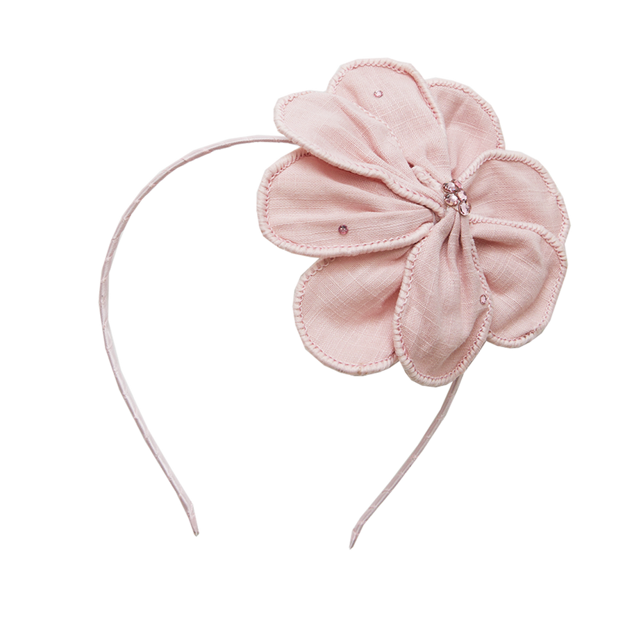Bari Lynn Fabric Flower Headband - Pastel Pink