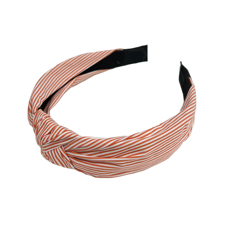 Stripe Knot Headband - Coral