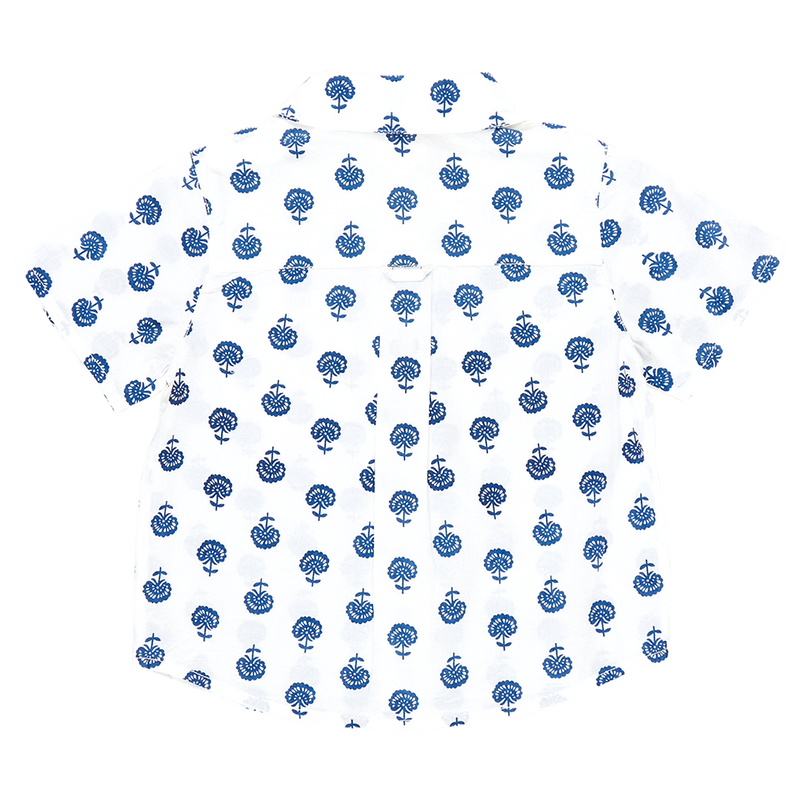 Boys Jack Shirt - Navy Small Flower