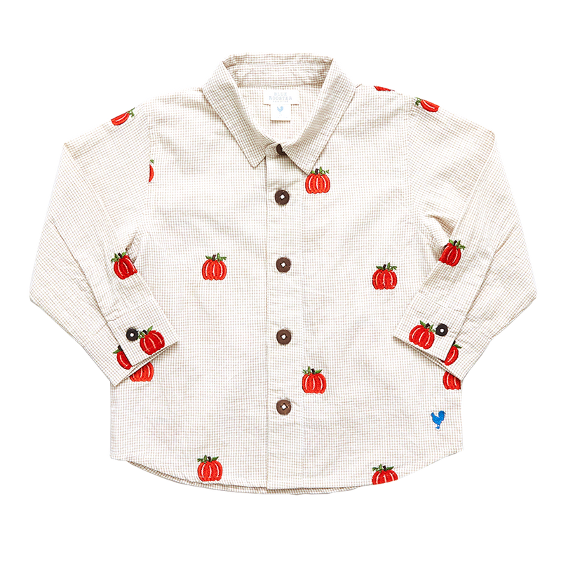 Boys Jack Shirt - Pumpkin Embroidery