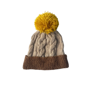 Pink Chicken Cabbages & Kings: Cable Pom Hat - Marron Small 