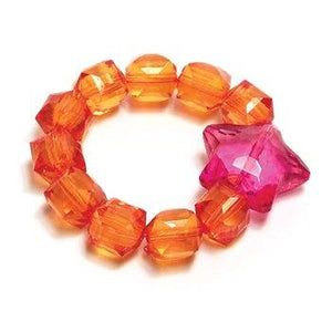 Pink Chicken Star Rock Candy Bracelet - Orange 