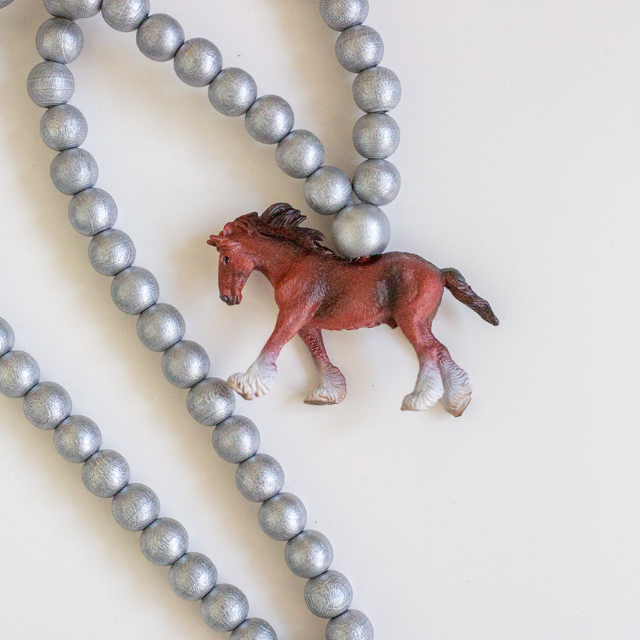 Clydesdale Stallion on Silver Beads