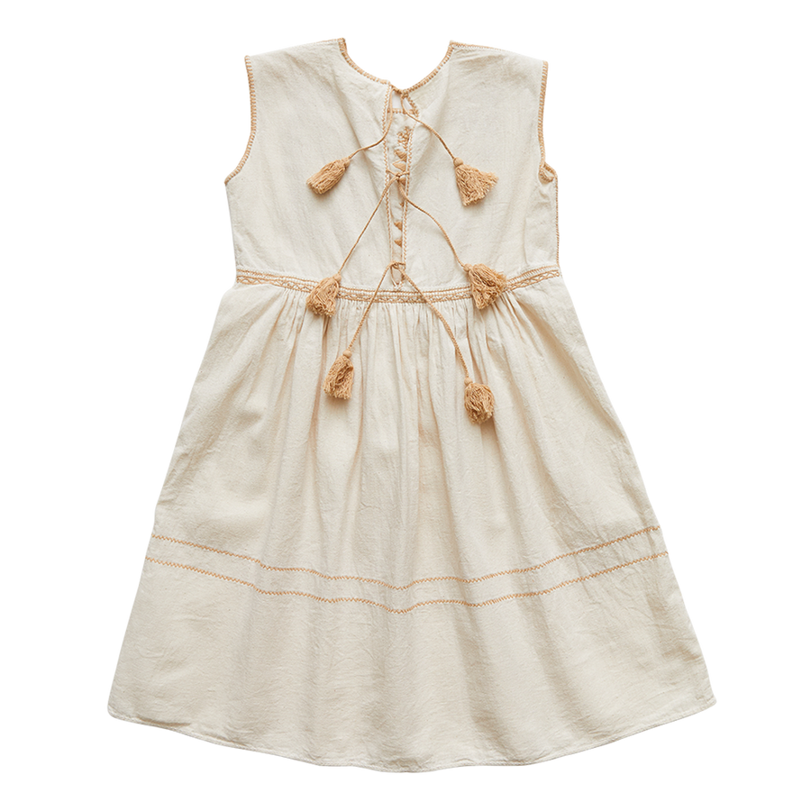 Gauze Manta Cotton Dress - Cream