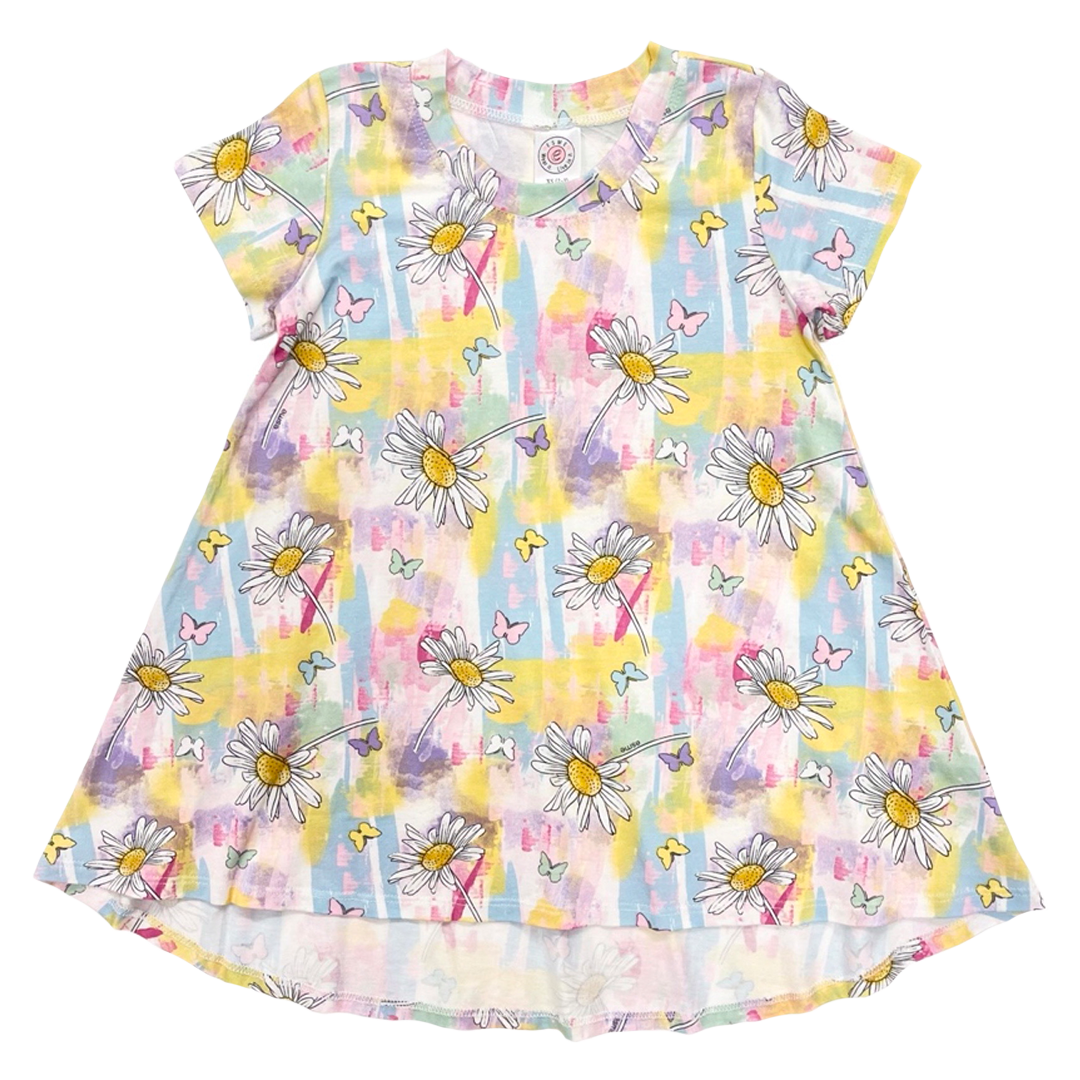Daisy S/S Hi-Low Dress – Pink Chicken