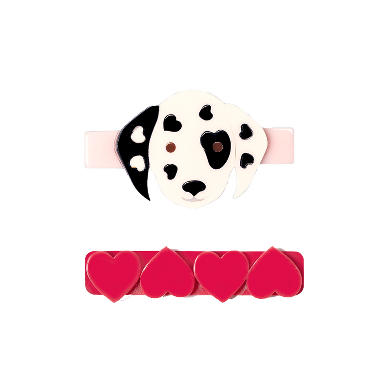 Dalmatian & Heart Clip Set