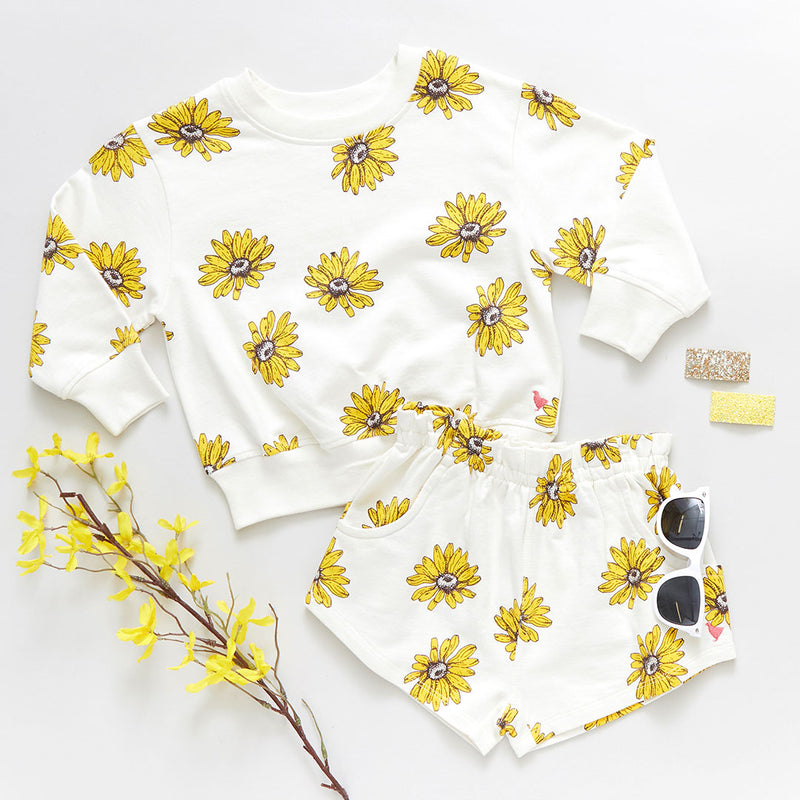 Girls Organic Sweatshirt - Floating Daisy