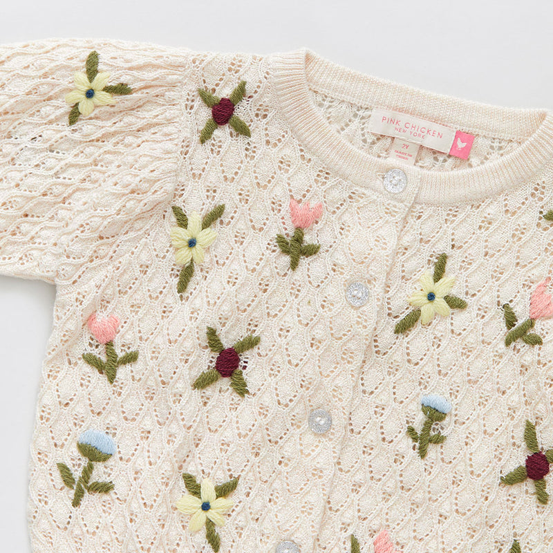 Girls Constance Sweater - Floral Embroidery