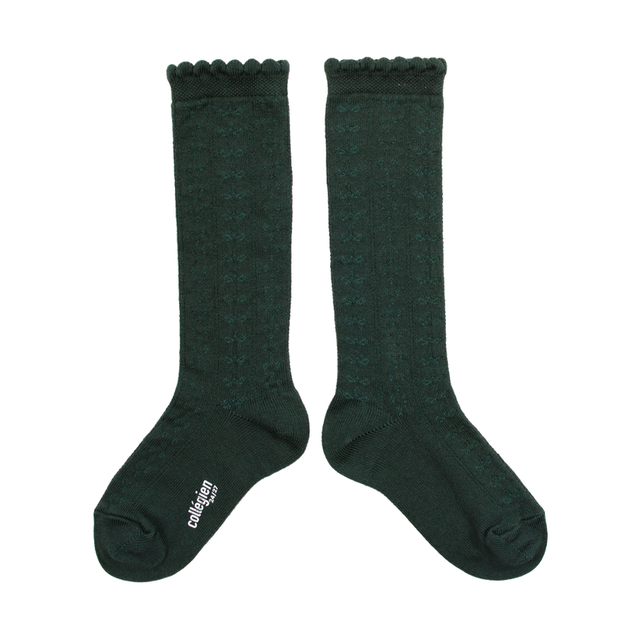 Organic Cotton Knee-High Socks - Forest Green