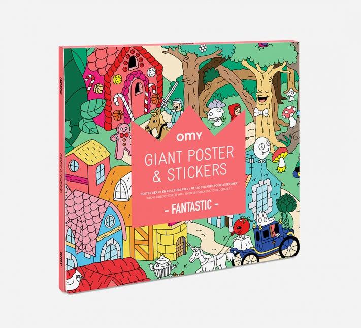 Pink Chicken Giant Poster and Stickers - Fantastic 