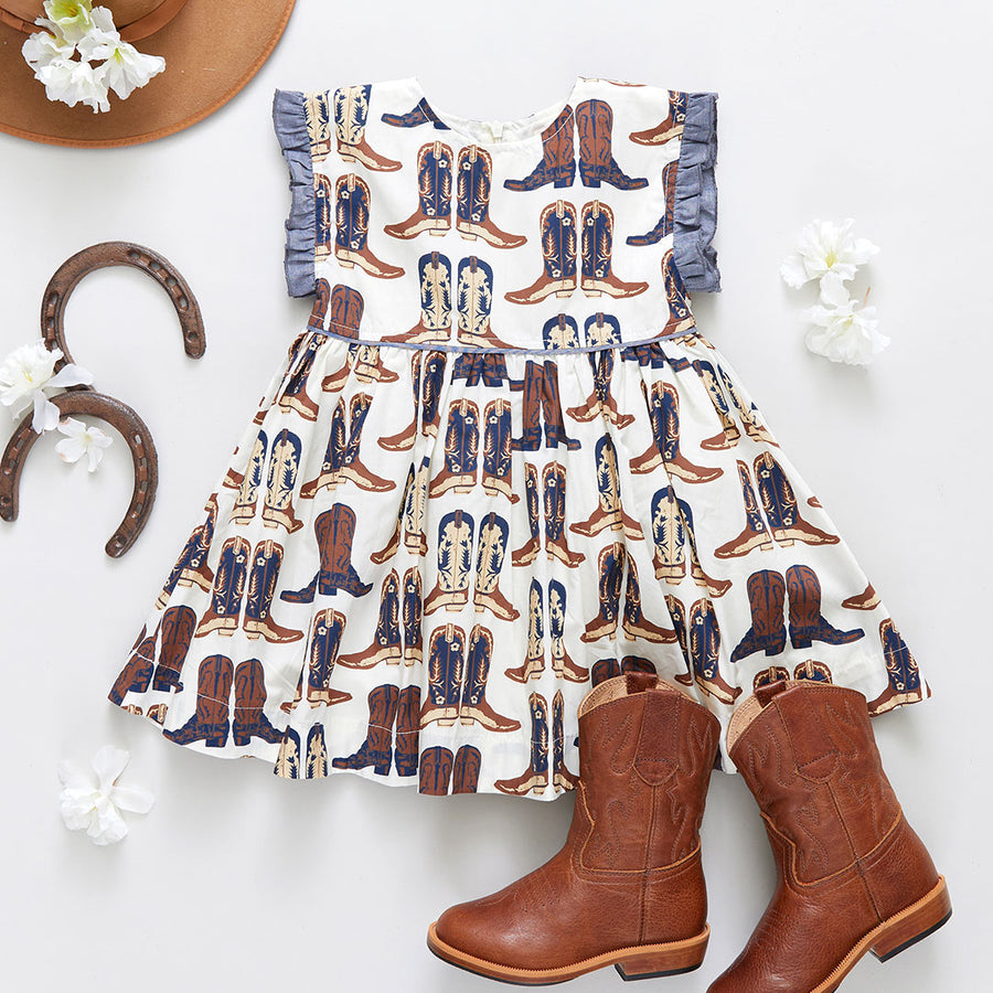 Girls Nell Dress - Cowboy Boots