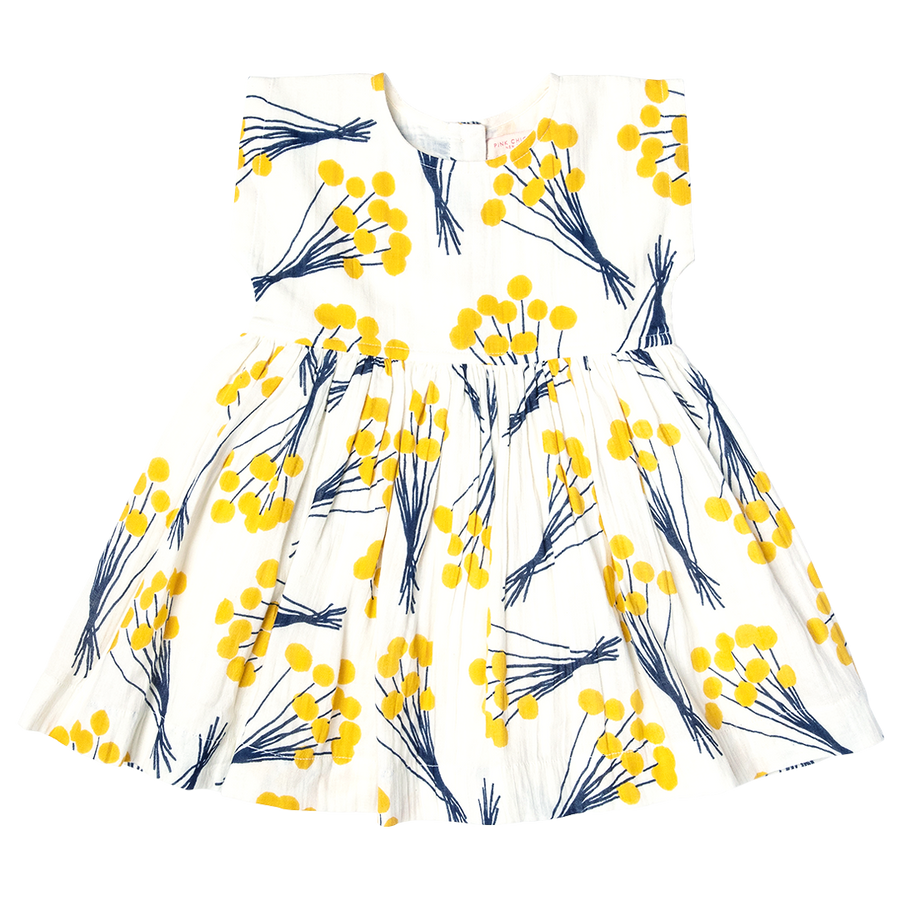 Girls Adaline Dress - Yellow Pom Pom