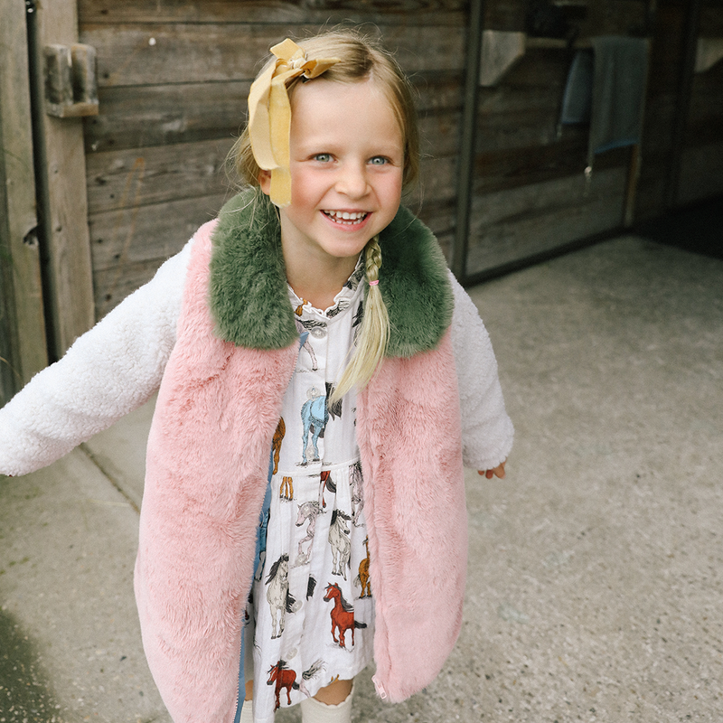 Girls Kate Coat - Chalk Pink Fur