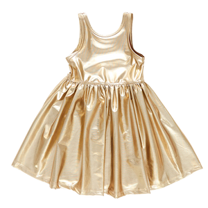 Girls Liza Lame Dress - Gold
