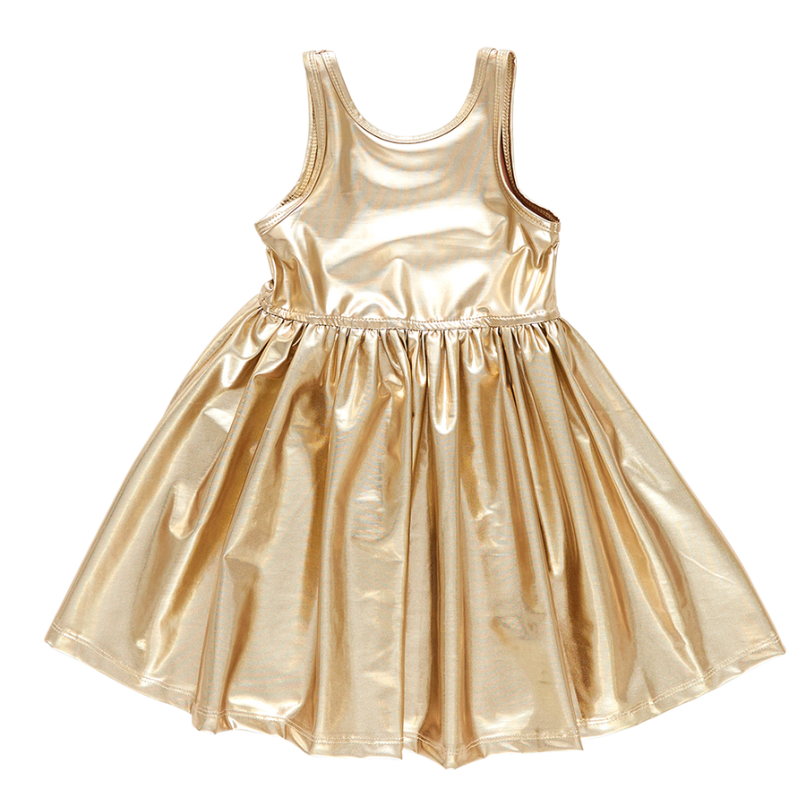 Girls Liza Lame Dress - Gold
