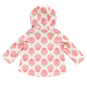 Girls Rafa Raincoat - Pink Strawberries