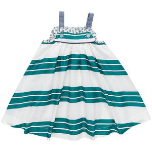 Girls Renata Dress - Evergreen Stripe