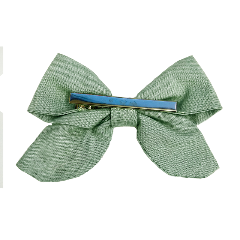 Embroidered Bow - Sage