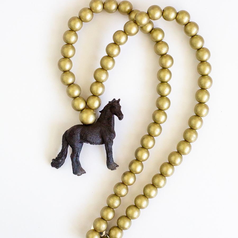 Morgan Stallion on Gold Beads