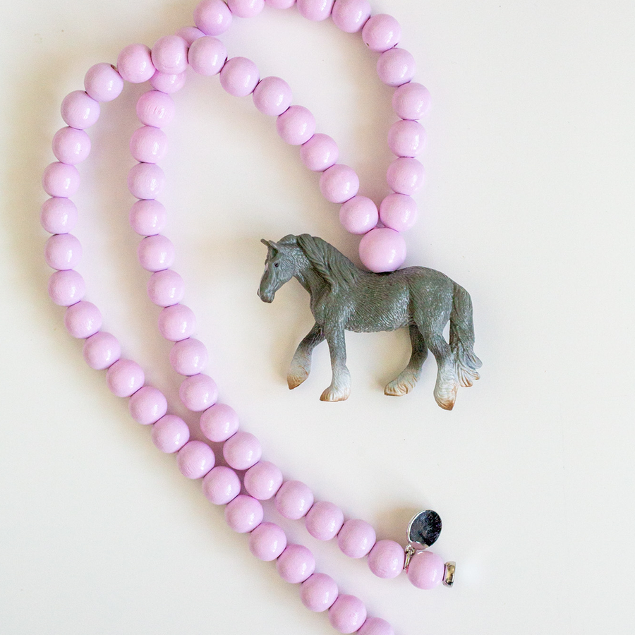 Shire Mare on Pastel Pink Beads