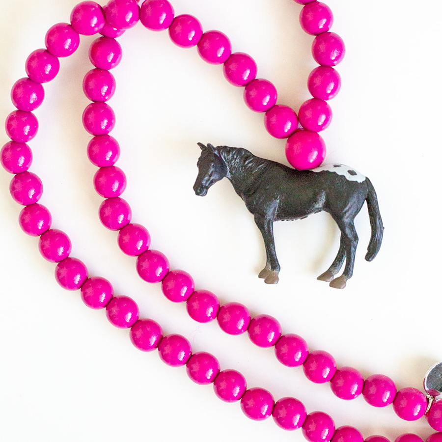 Appaloosa Stallion on Fuschia Beads