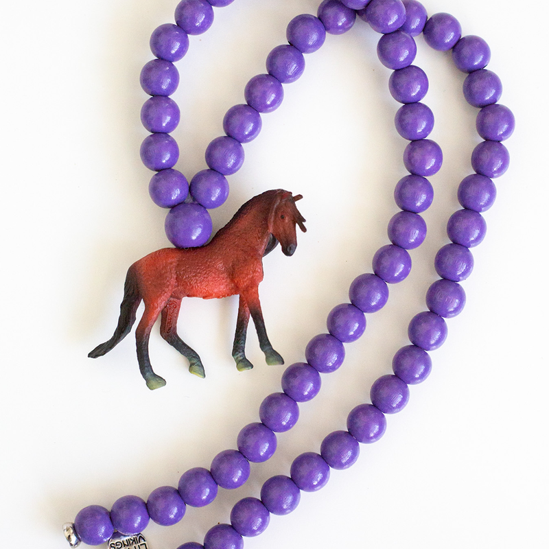 Andalusian Stallion on Blue Purple Beads