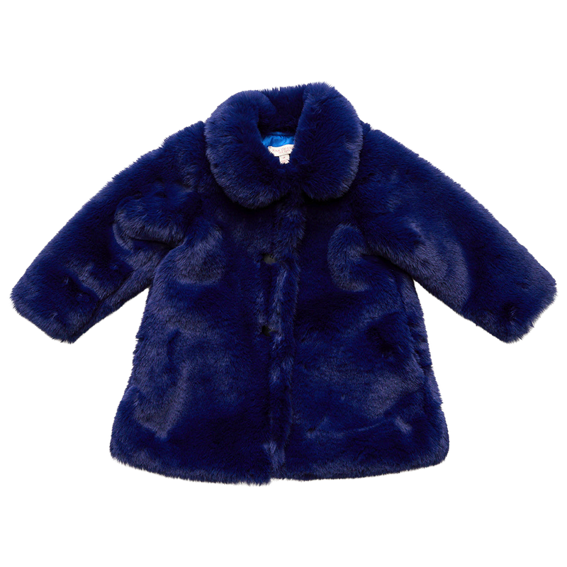Girls Kate Coat - Navy Fur