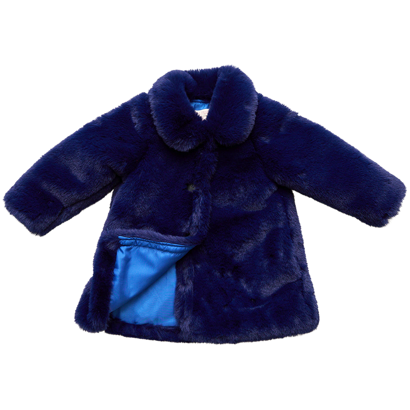 Girls Kate Coat - Navy Fur