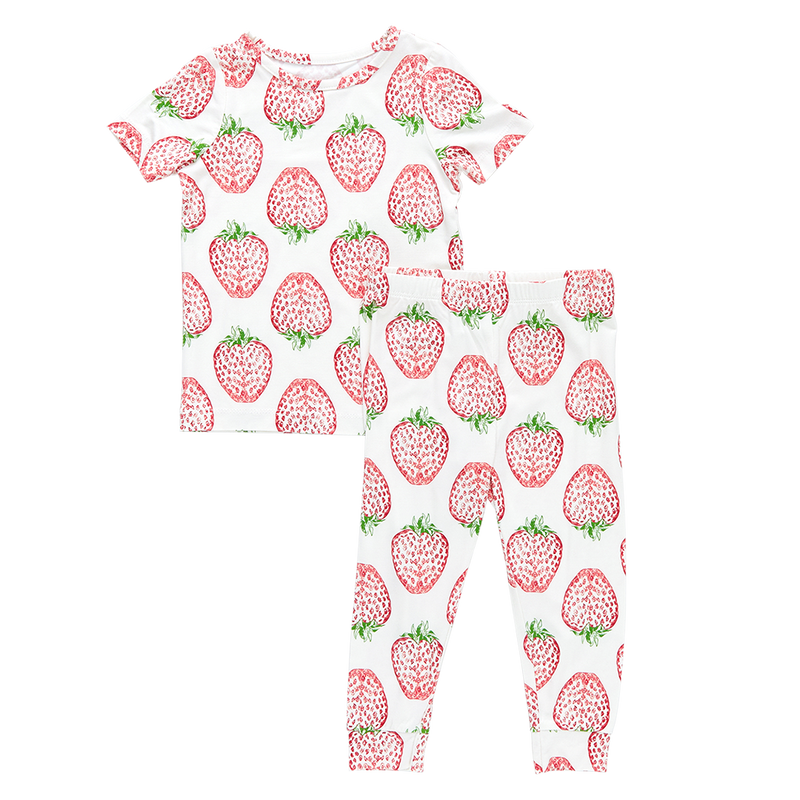 Kids Bamboo PJ Set - Strawberries
