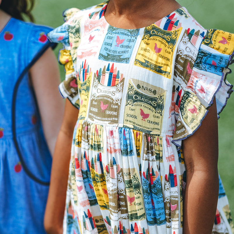 Girls Kit Dress - Multi Crayons