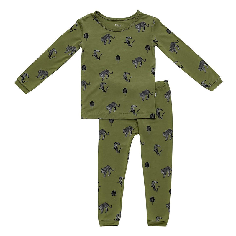 Pink Chicken Printed Toddler Pajama Set - Jungle 2T 