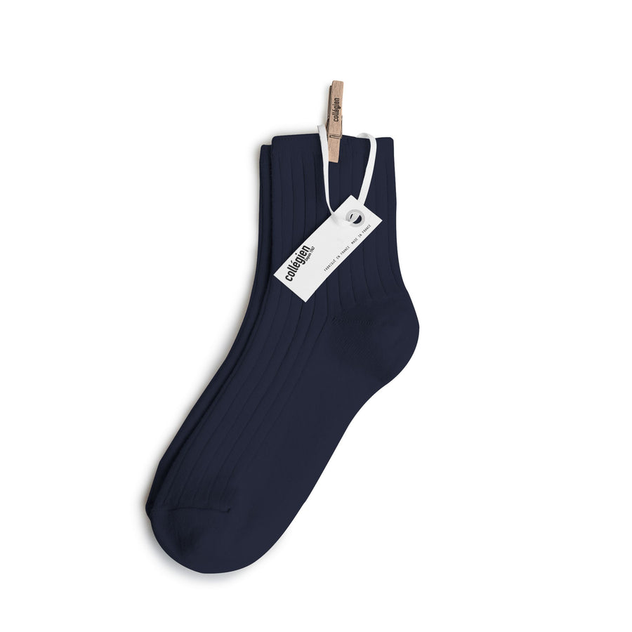 Pink Chicken Ribbed Ankle Socks - Navy 21/23 
