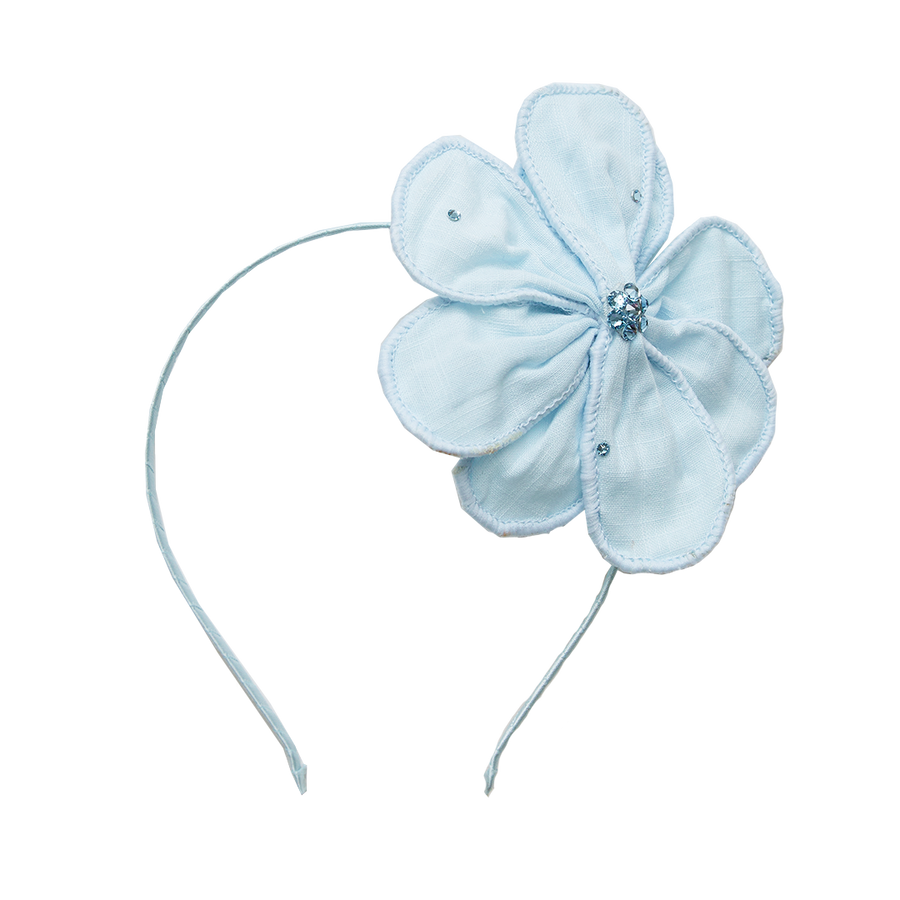 Bari Lynn Fabric Flower Headband - Pastel Blue
