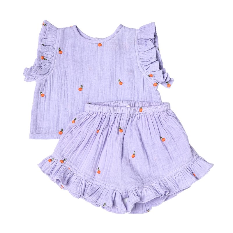 Baby Girls Roey 2-Piece Set - Lavender Oranges