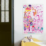 Pink Chicken Lily Unicorn Giant Folded Poster 