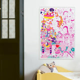 Pink Chicken Lily Unicorn Giant Folded Poster 