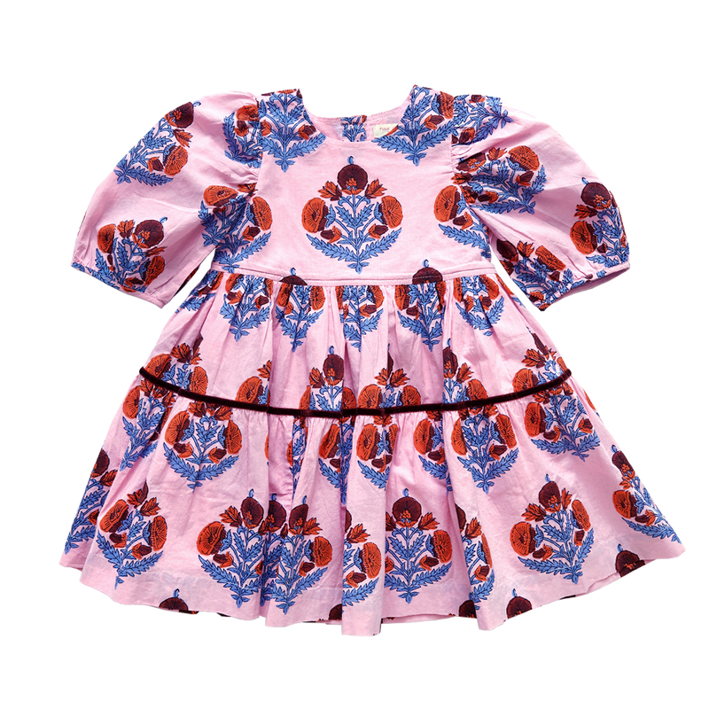 Girls Maribelle Dress - Bubblegum Flower