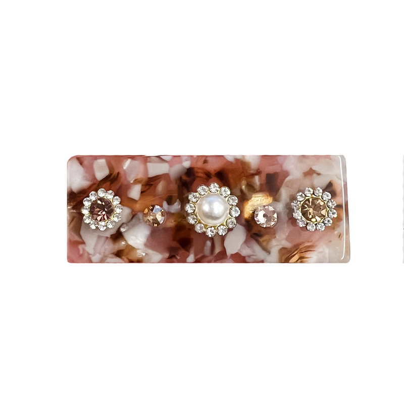 Jeweled Resin Clip - Mauve