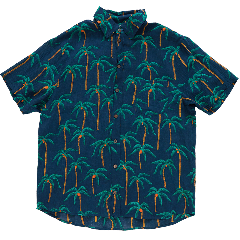 Mens Jack Shirt - Navy Palm Trees