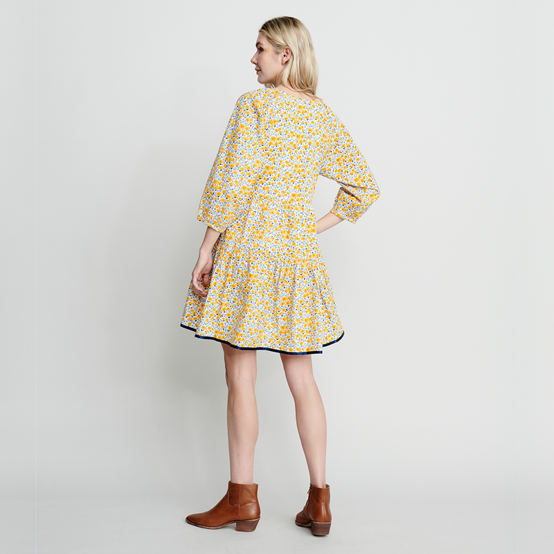 Womens Michelle Dress - Golden Ditsy Floral