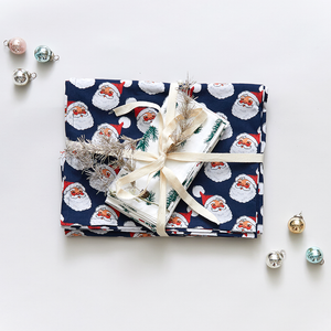 Tablecloth - Navy Santas